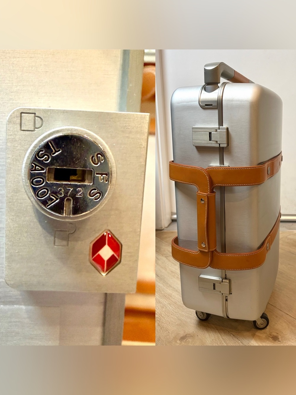Hermès LTD ED Orion Aluminum & Vache Naturelle Spinner, Retractable Handle, Rare - Picture 10 of 17